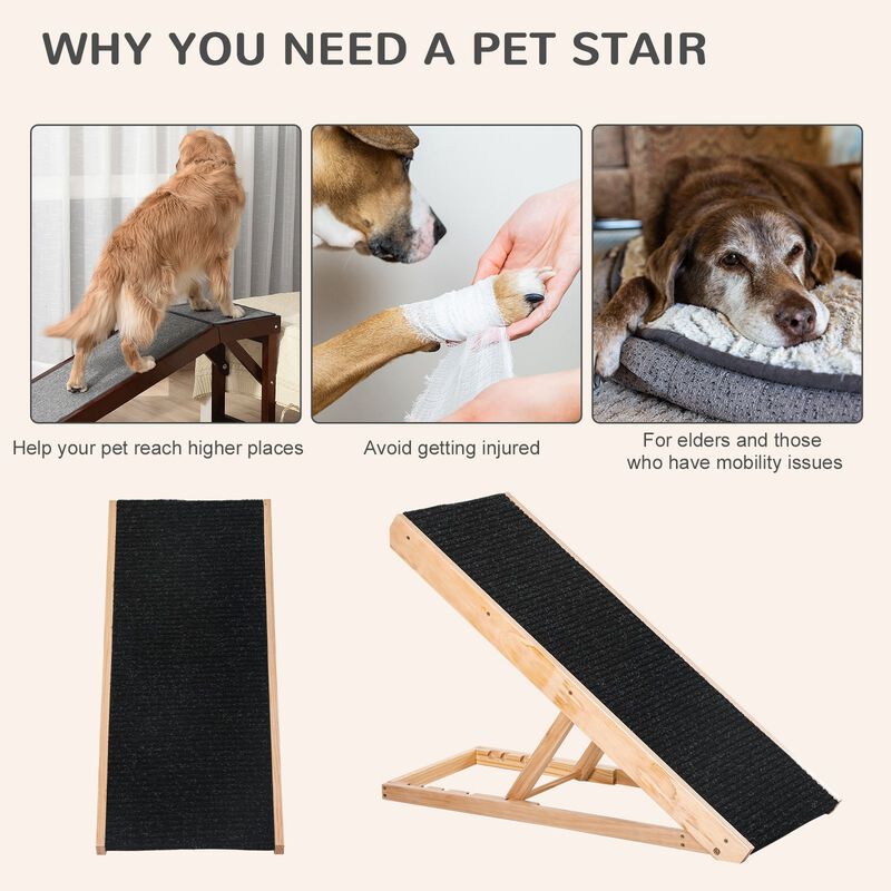 Black Pet Accessibility: Foldable Adjustable Height Ramp for Dogs/Cats image number 4