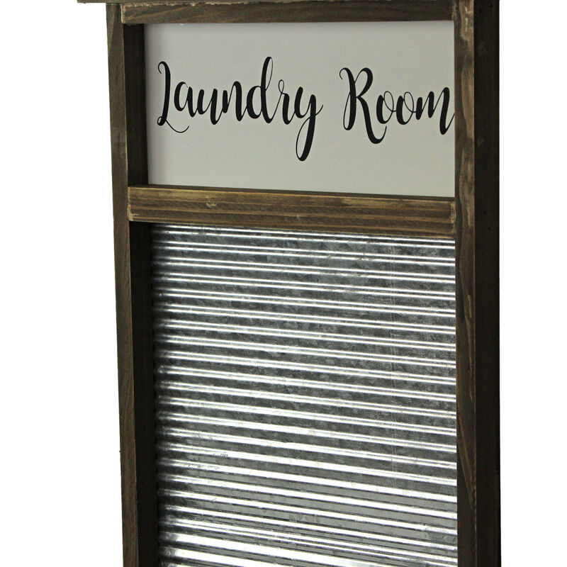 Wood and Metal Vintage Washboard Laundry Room Wall Hanging image number 2