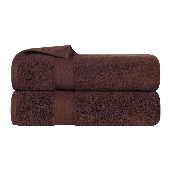 Plush Zero Twist Cotton Bath Towels Set of 2 for Bathroom Comfort