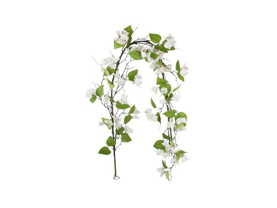 Artificial Bougainvillea Flowers Garland White Silk Vines UV Resistant Realistic
