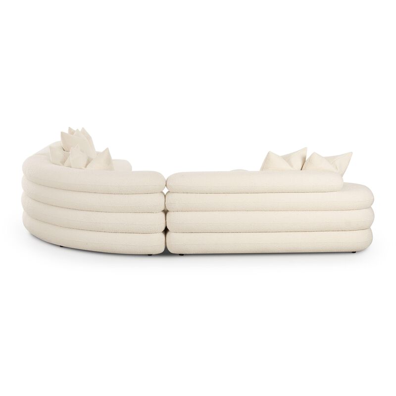 Lulu Cream Boucle Modular Curved Sectional image number 3