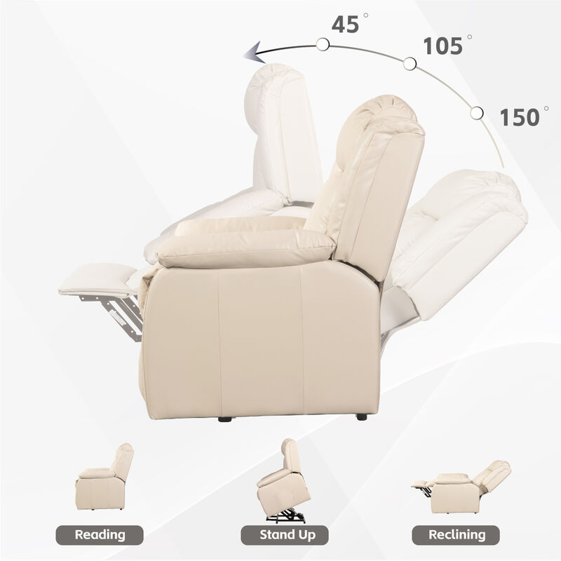 Lift Chair Recliners, Electric Power Recliner Chair Sofa for Elderly, massage and heating(Common, Beige)