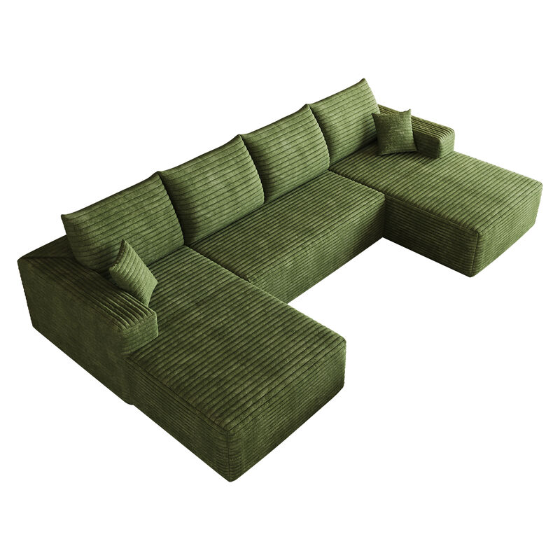 Vitpug 134" Comfort U Shaped Cloud Sectional Sofa image number 5