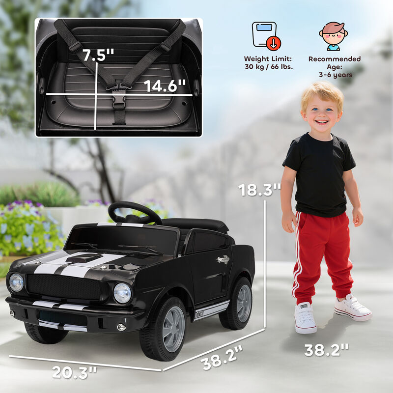 BreeBe Licensed Ford Shelby GT 350 Kids Ride On Car with Remote Control, Adjustable Speed, MP3, Smooth Start, LED Lights image number 2