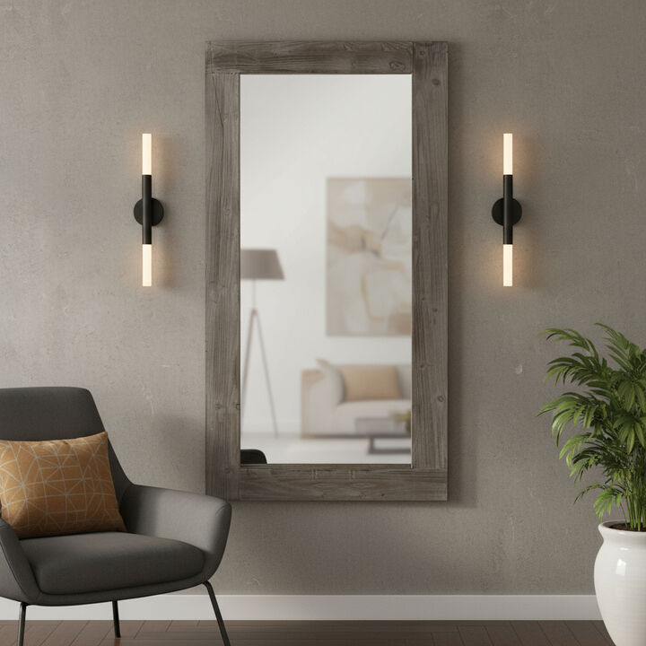 HomeRoots 71" Charcoal Solid Wood Framed Full Length Mirror