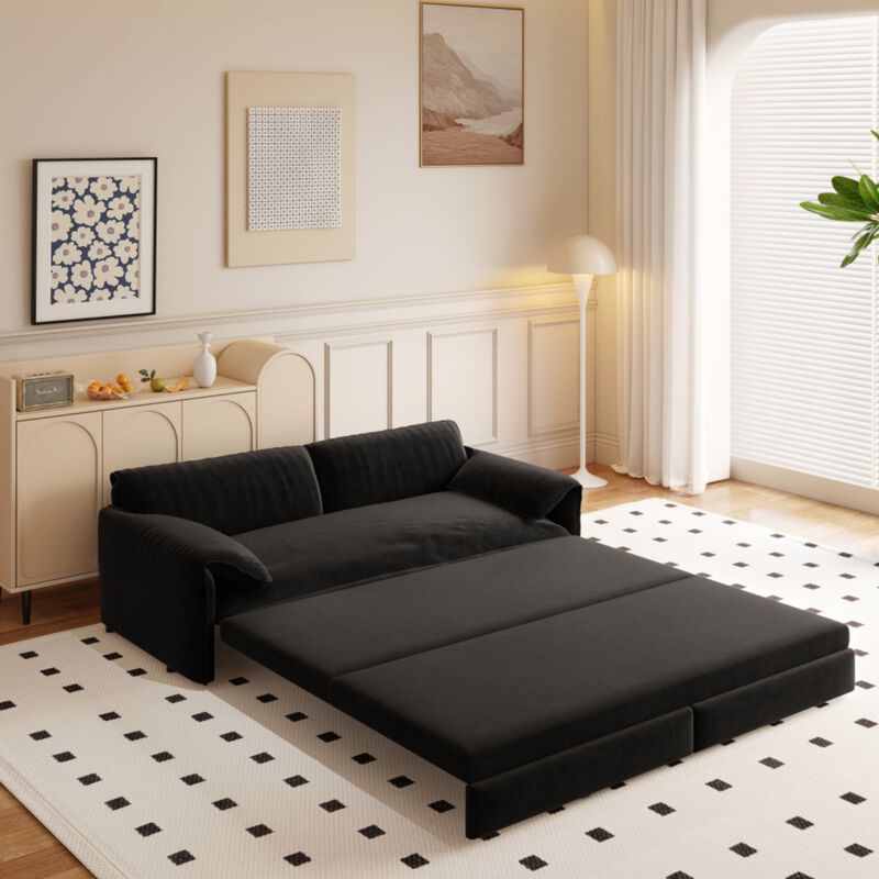 Lescet Velvet Pull‑Out Sleeper Sofa Bed image number 4