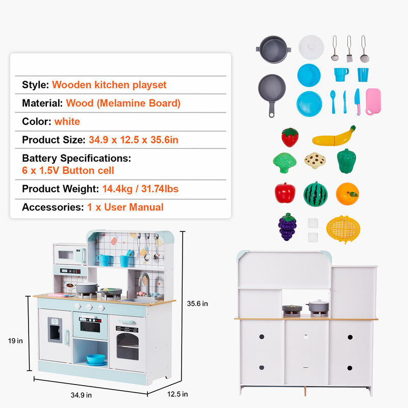 Kids Kitchen Cooking Playset &ndash; 24 PCS Pretend Play Accessories with Pots, Utensils & Food Toys for Girls and Toddlers