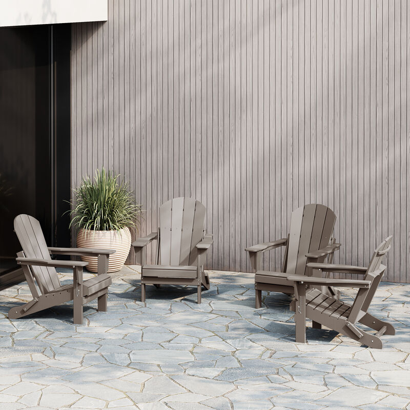 WestinTrends Westintrends 4-Piece set outdoor folding Poly Adirondack chair