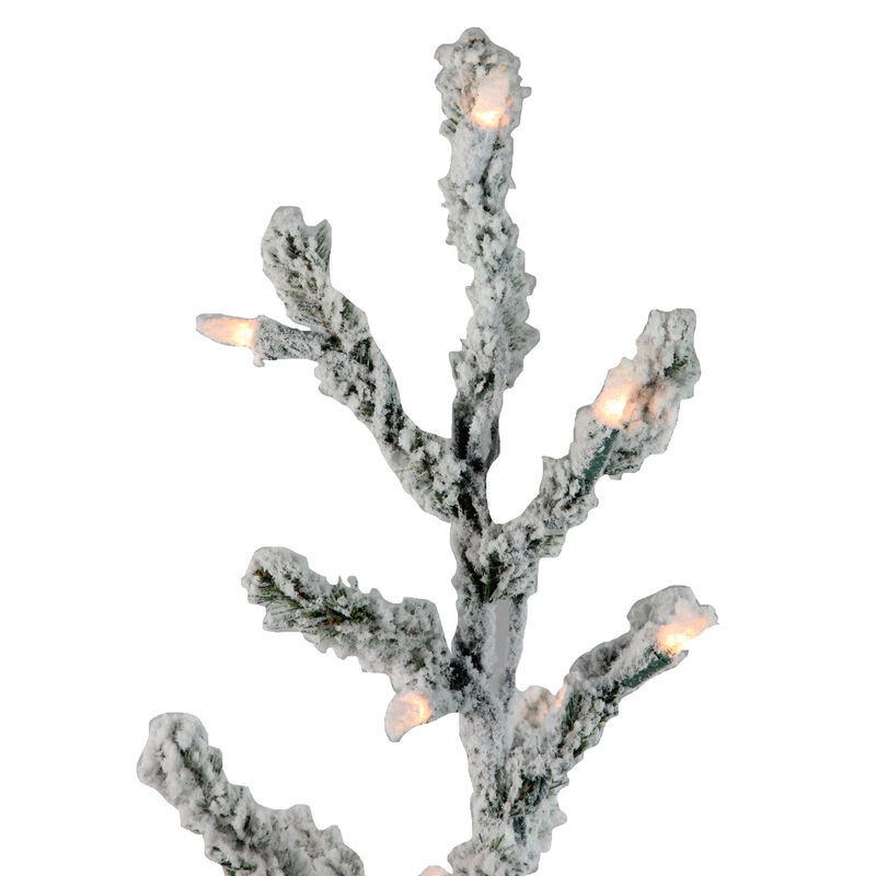3' Pre-Lit Flocked Alpine Twig Artificial Christmas Tree - Warm White Lights image number 2
