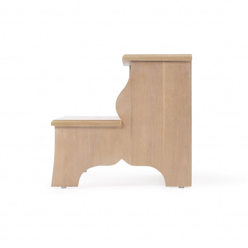 HomeRoots 15" Natural Solid Wood and Solid and Manufactured Wood Backless Bar Chair image number 2