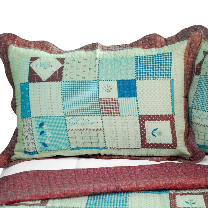 3-Piece Cotton Vermicelli Quilted Printed Quilt Set with Matching Shams image number 2