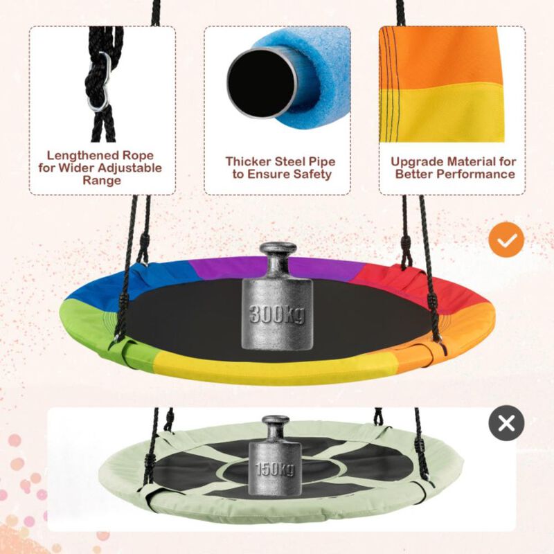 Hivvago 40-Inch Flying Saucer Tree Swing Outdoor Play Set with Easy Installation Process for Kids