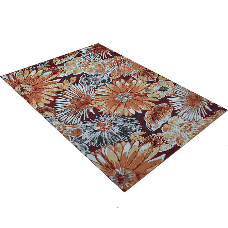 RUGSOTIC CARPETS MACHINE MADE HEATSET POLYPROPYLENE AREA RUGS  - Rectangle Shape, Floral Modern Design, Midium Pile Machine Made Area Rugs (M00030) image number 2