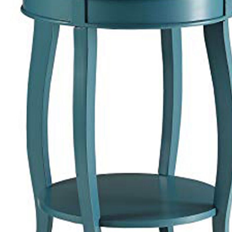Affiable Side Table, Teal Blue-Benzara