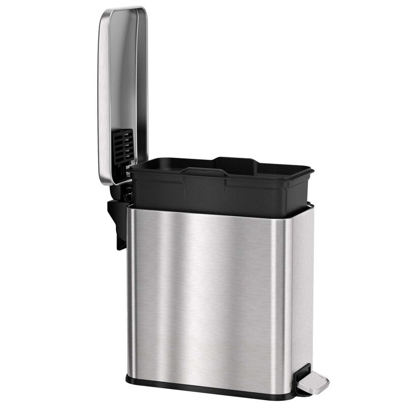 iTouchless 3 Gallon / 11.4 Liter SoftStep Slim Step Pedal Trash Can