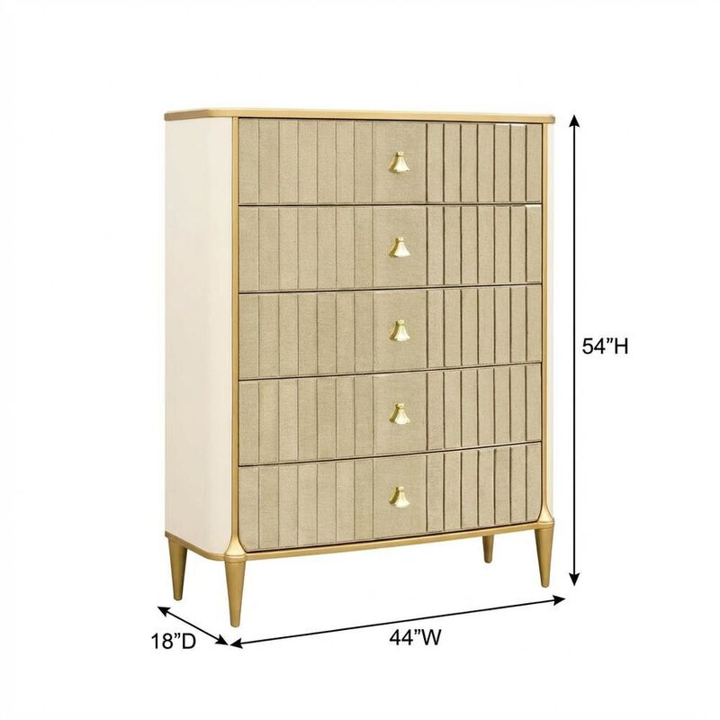 Michael Amini Scotts Square 5-Drawer Chest - Light Champagne image number 8