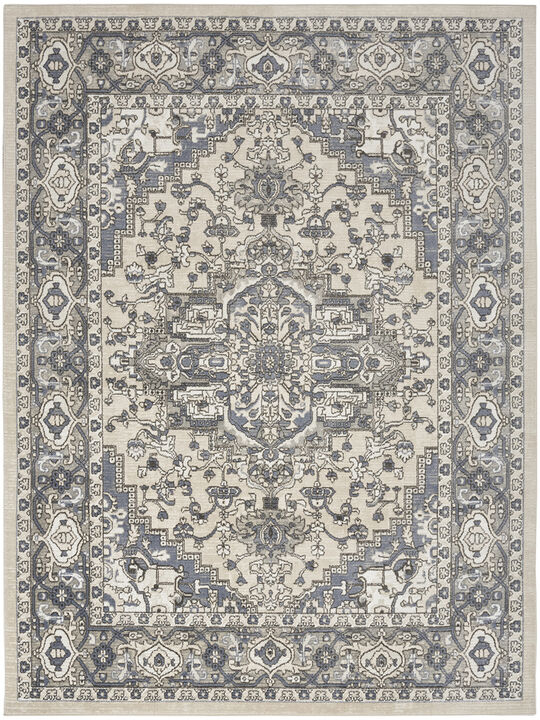 Quarry QUA05 Ivory/Blue 3'9" x 5'9" Rug