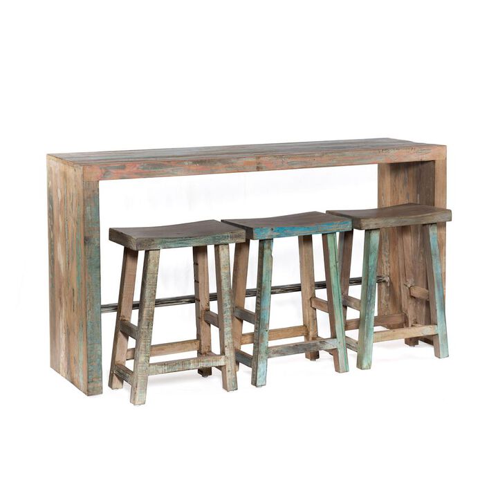 World Interiors Cordoba 66" Gathering Table with 3 Stools