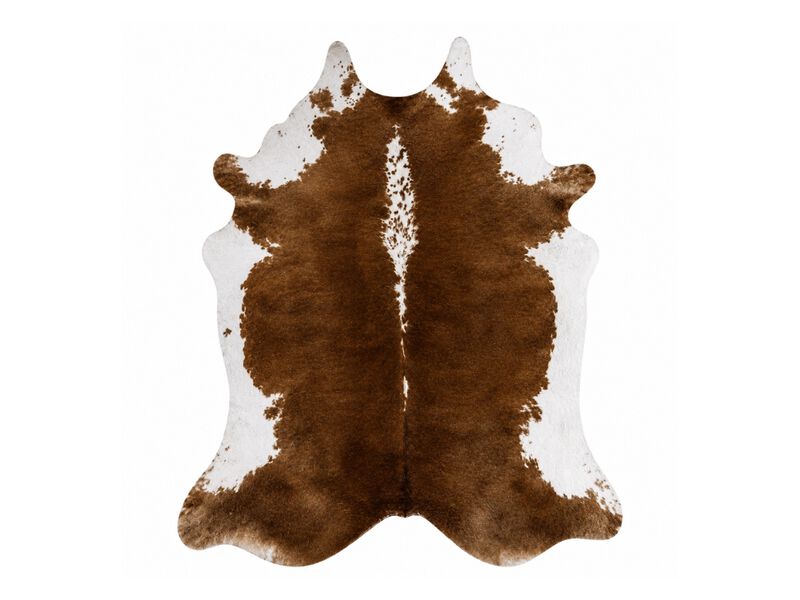 Brown Faux Cowhide Rug 4 by 5 Large Western Style Living Room Carpet Rug image number 0