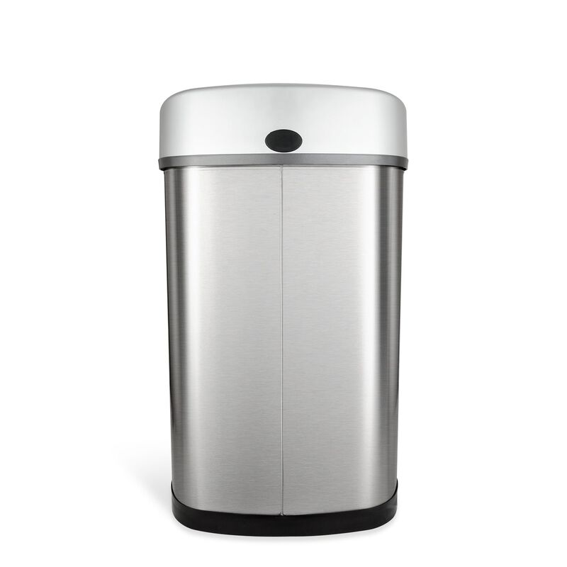 Ninestars Classic Rectangular 13.2-Gallon Stainless Steel Motion Sensor Trash Can image number 6