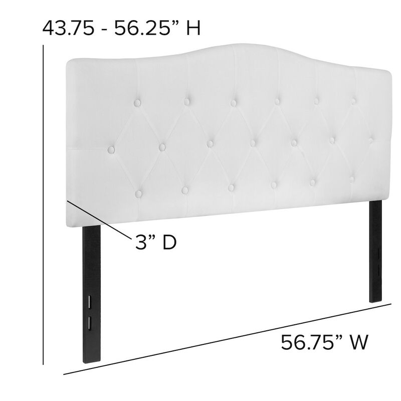 Flash Furniture Tufted Upholstered Full Size Headboard in White Fabric image number 3