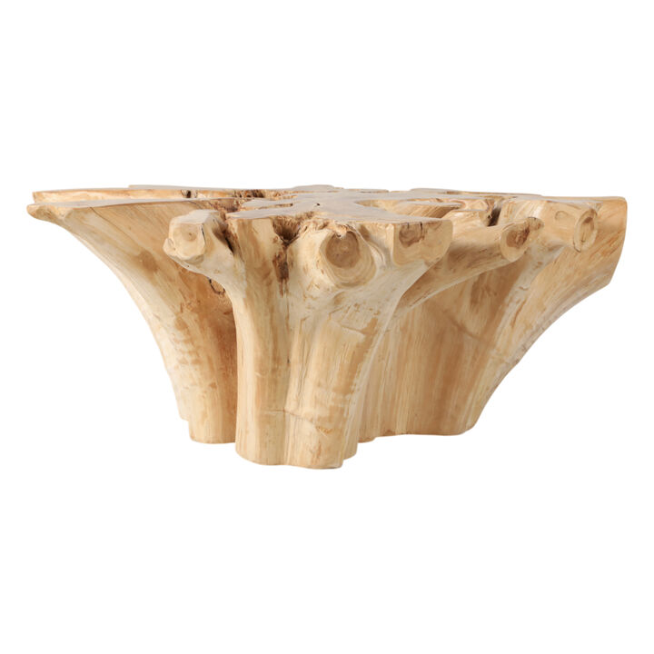 43" Teak Wood Coffee Table, Natural