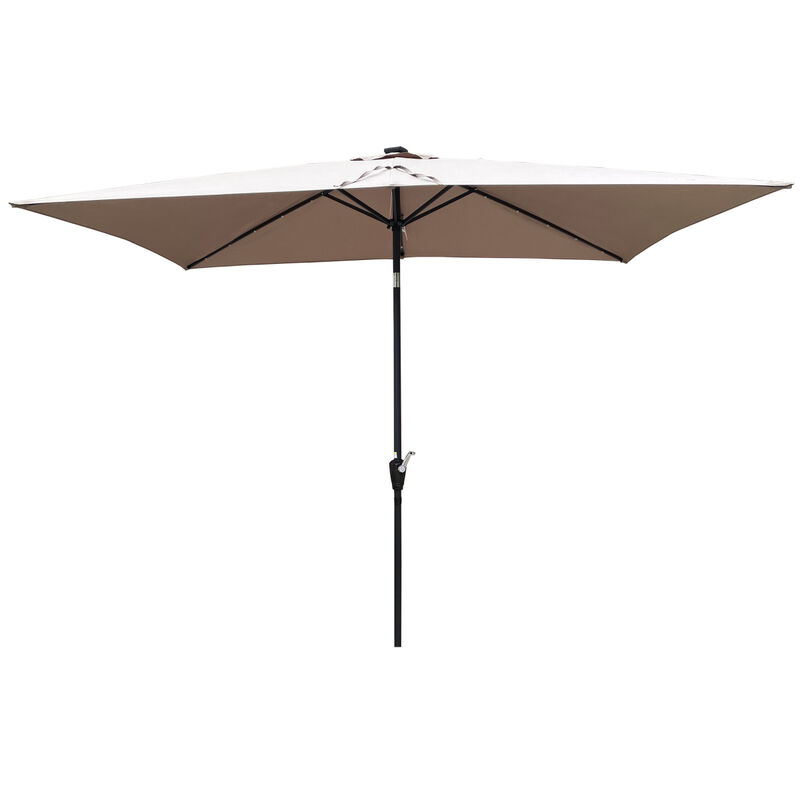 Streamdale Solar Lighted Patio Umbrella with Crank (10' x 6.5')