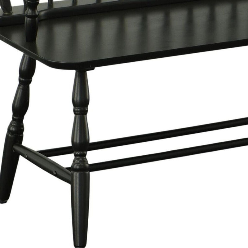 HomeRoots 44" Wood Windsor Spindle Back Bench image number 5