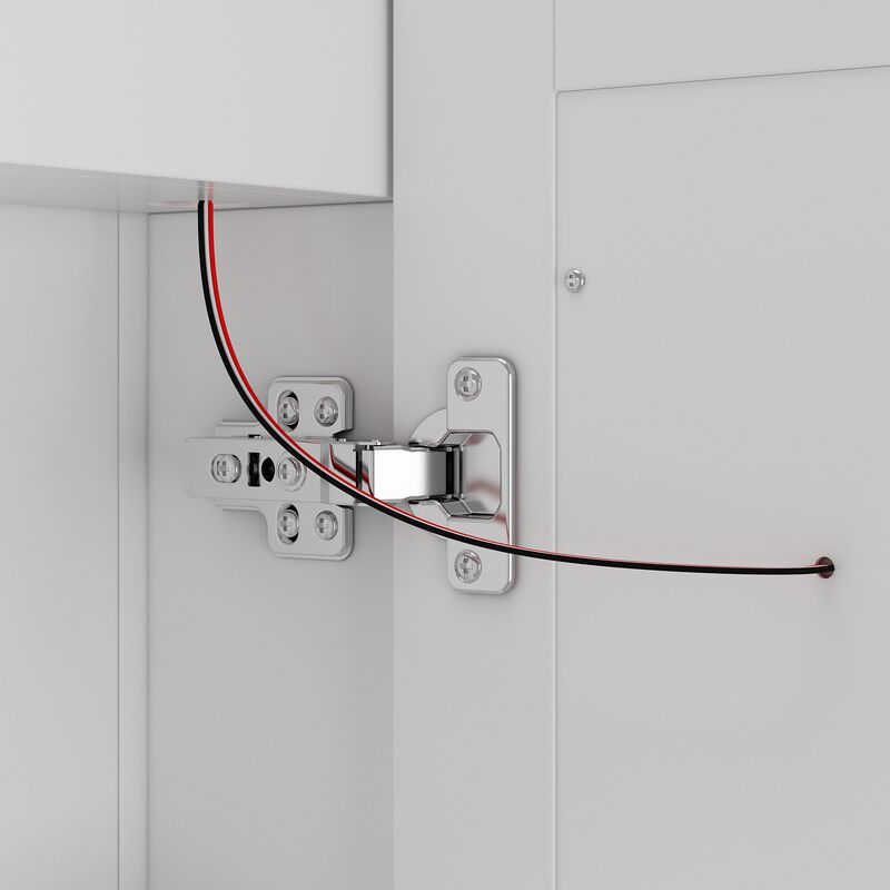 FUFU&GAGA LED Bathroom Mirror Cabinet with Independent Defogging and Adjustable Shelves (47.2" W x 35.4" H x 15.7" D), White