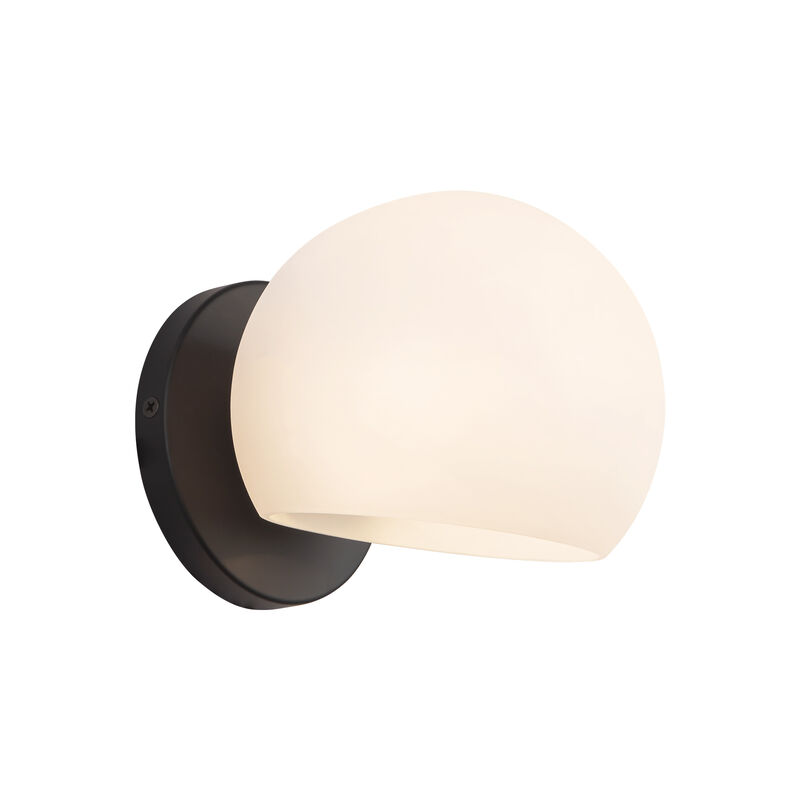 Willow 6-in Matte Black/Opal Matte Glass 1 Light Damp-Rated Wall/Vanity Light image number 3
