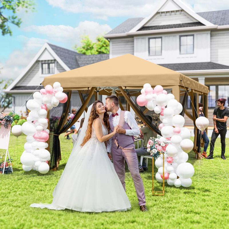 Hivvago 10' x 20' Pop Up Canopy Tent with Netting and Carry Bag image number 7