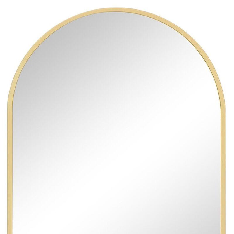 HomeRoots 30" Gold Metal Arch Framed Accent Mirror image number 3
