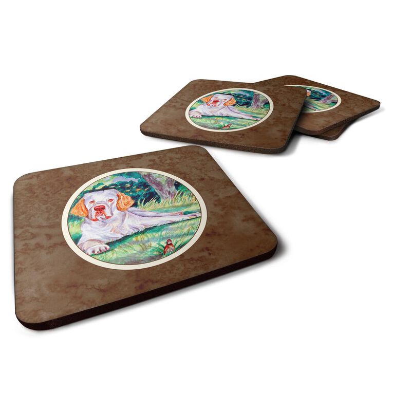 Caroline's Treasures 7113FC Clumber Spaniel Foam Coasters (Set of 4), 3.5, Multicolor image number 0