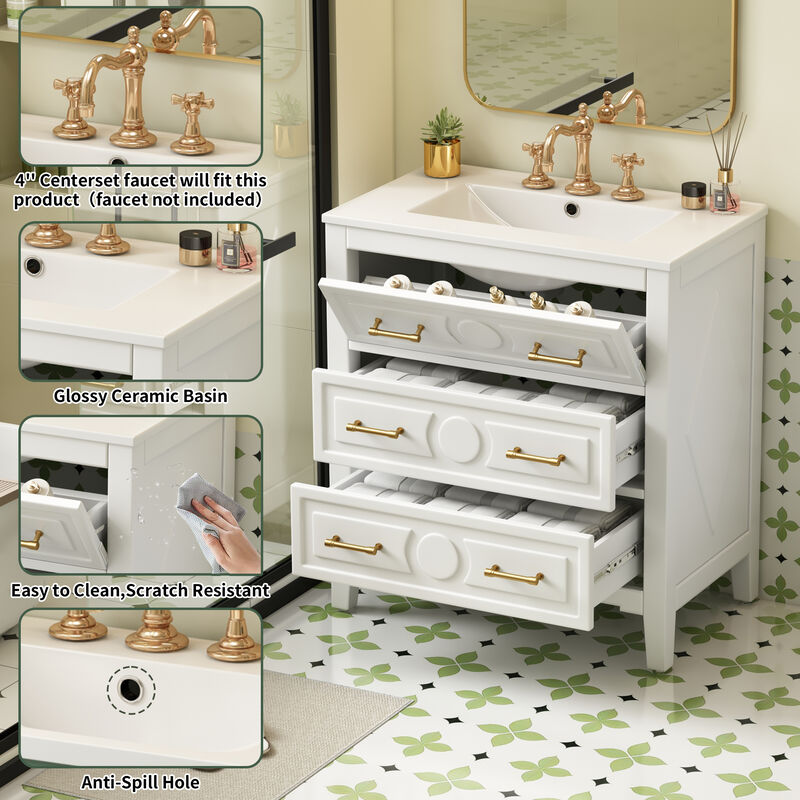 30''  Free Standing Single Vanity Set