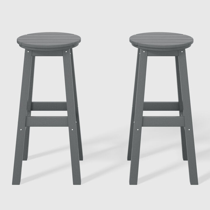 WestinTrends 29" HDPE Outdoor Patio Round Bar Stool Set of 2