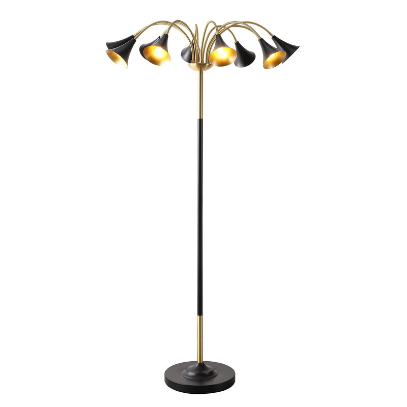 Vivian 10-Light Mid-Century Modern Iron Medusa Multi Head LED Floor Lamp