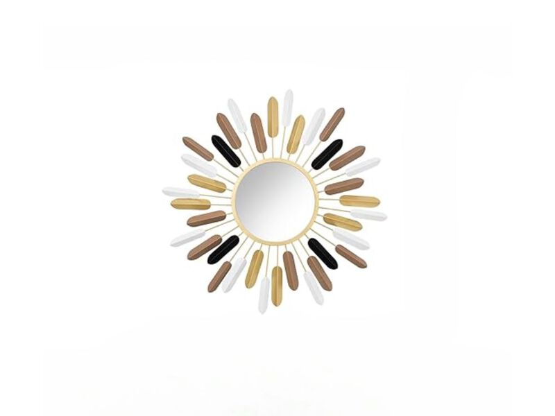 24" Boho Flower Wall Mirror &ndash; Gold Decorative Accent for Entryway & Kitchen