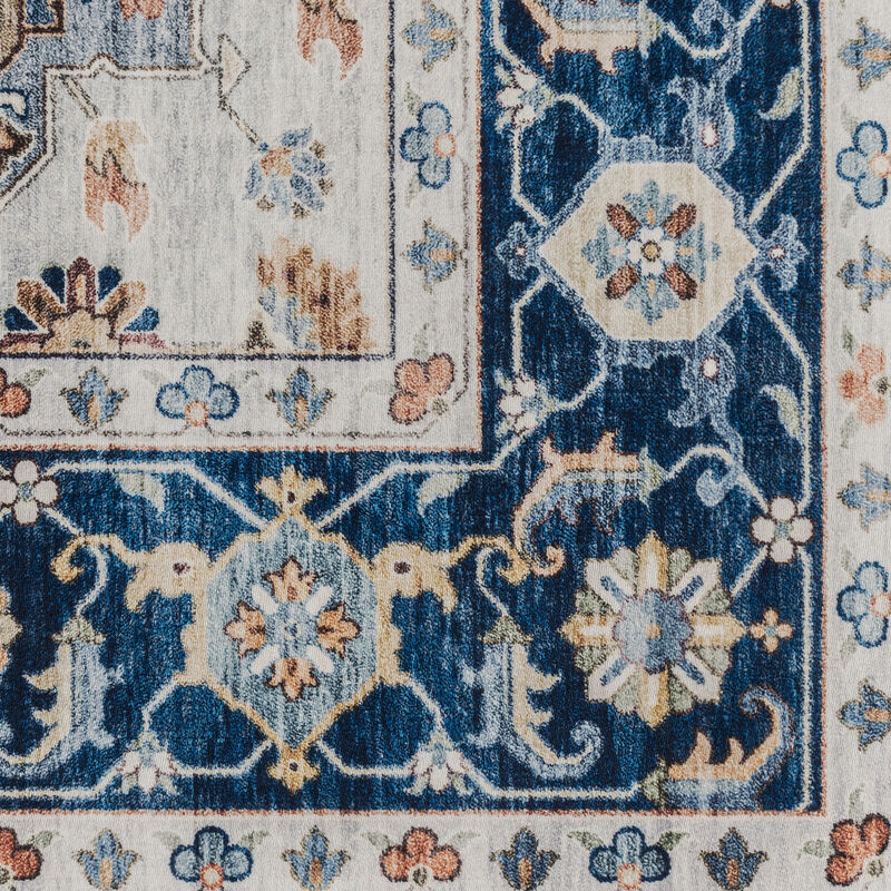 Gertmenian Crystal Print Micah Traditional Oriental Blue Area Rug, 5x7 image number 6