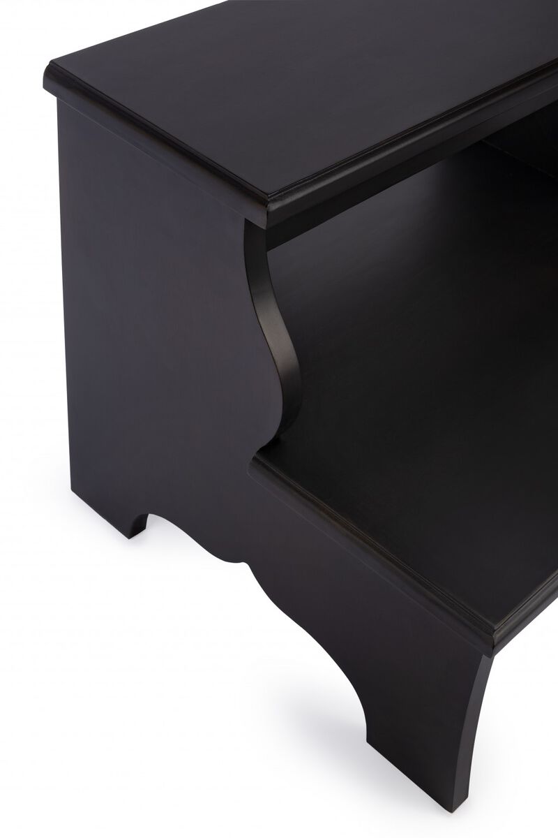 Hivvago 18 Inch Dark Brown Solid and Manufactured Wood Footstool