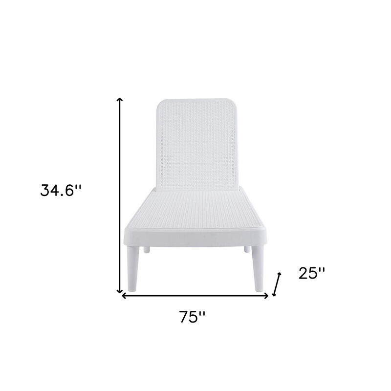 HomeRoots Heavy Duty Plastic Outdoor Stacking Chaise Lounge image number 5