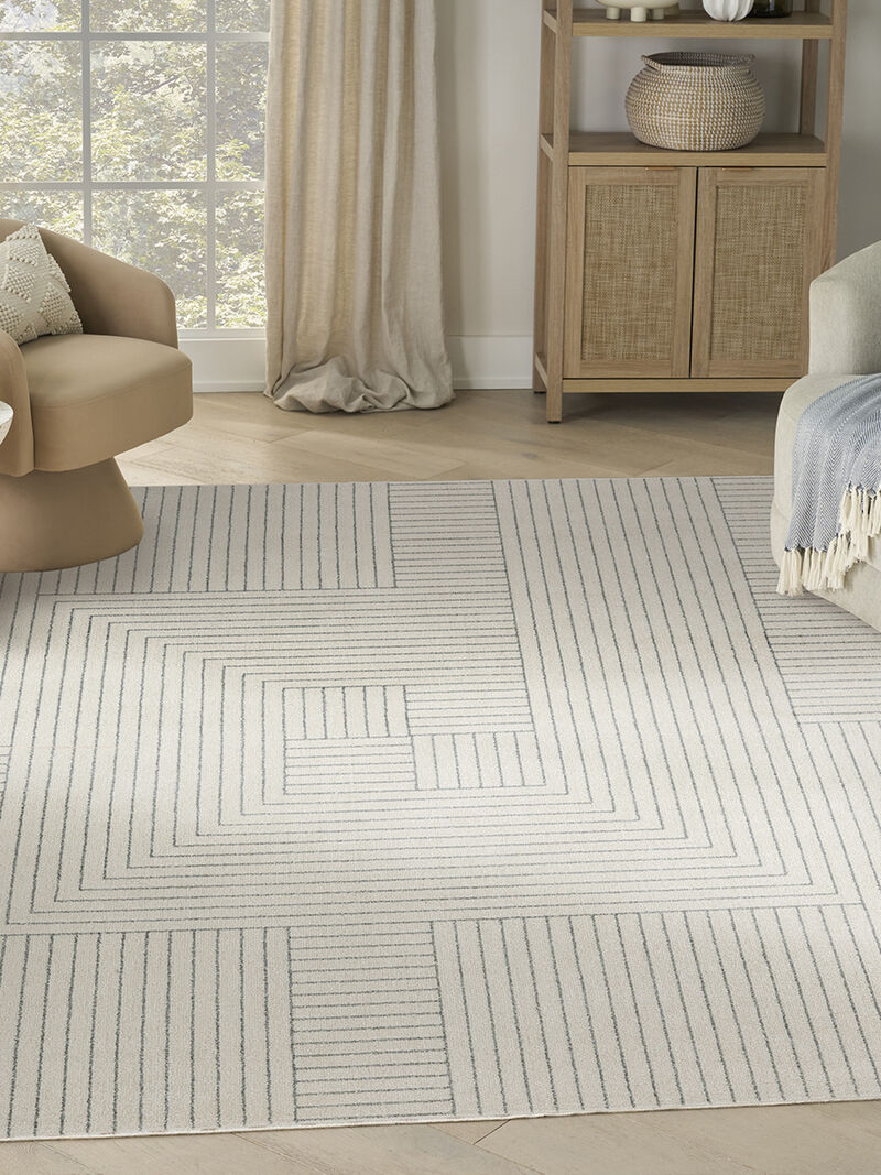 Washable Decor WSD11 Cream/Blue 9' x 12' Rug