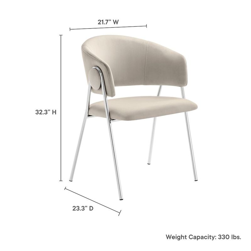 Nella Upholstered Performance Velvet Dining Chair Set of 2 image number 1