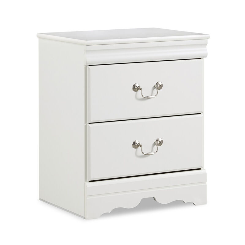 Roso Wide Dresser, Classic White, 25 Inch, 2 Drawers, Pewter Handles