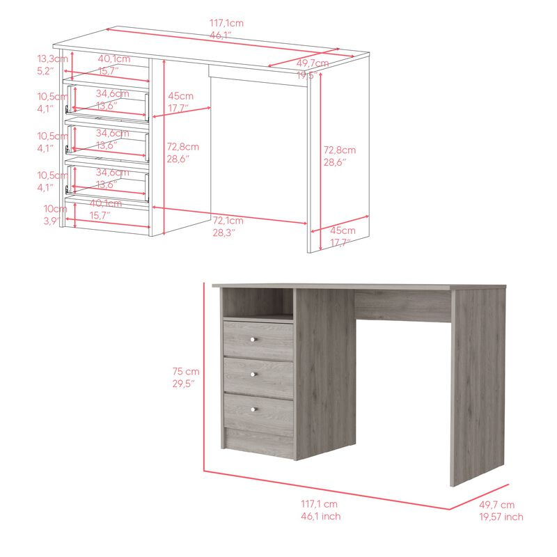 Computer Desk Fremont, Office, Light Gray