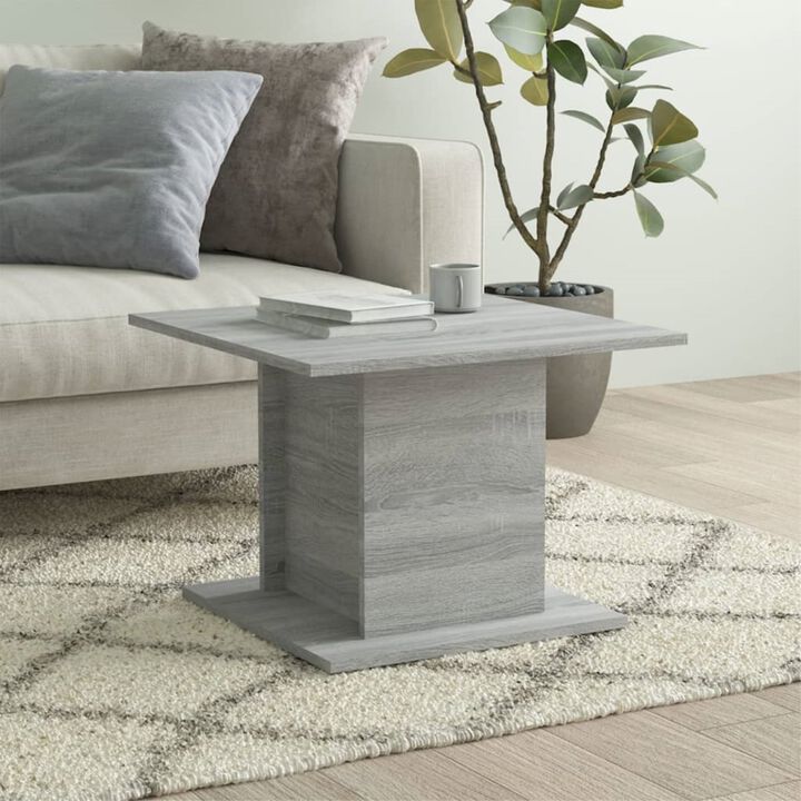 vidaXL Coffee Table Gray Sonoma 21.9"x21.9"x15.7" Engineered Wood