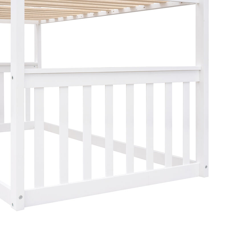 Merax twin Over Twin House Bunk Bed With Ladder image number 5