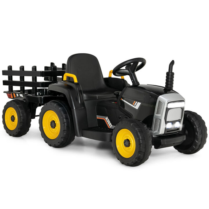 Kids 12V Ride On Tractor with 3 Speed Gears and Front Loader Ages 3 Plus