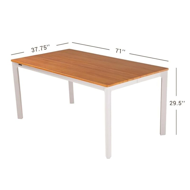 Mondawe 63"-94.5" Extendable Outdoor Dining Table,Half-Aluminum & Iron Removable Telescopic Table