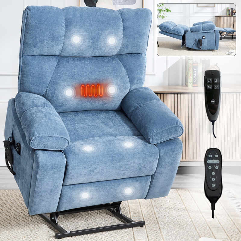 Merax Oversized Power Lift Recliner Chair with Massage & Heat image number 1