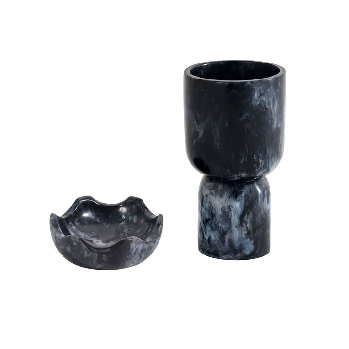 Platform Blue Swirl Resin Kiddush Cup